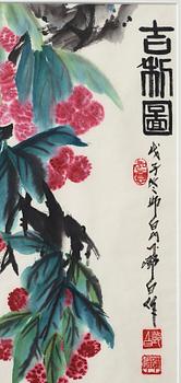 Painting by Deng Baiyuejin (1958-), 'A picture of freshness and fortune' (guxintu), signed and dated 2008.