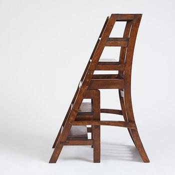 Axel Einar Hjorth, a stained birch library chair/-ladder, Nordiska Kompaniet, 1929, made to the crown prince Gustaf Adolf.