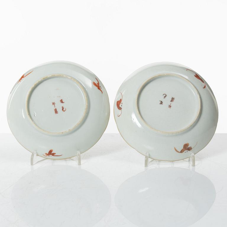 Fat, sex stycken, porslin, Kina, sen Qingdynasti / omkring 1900.