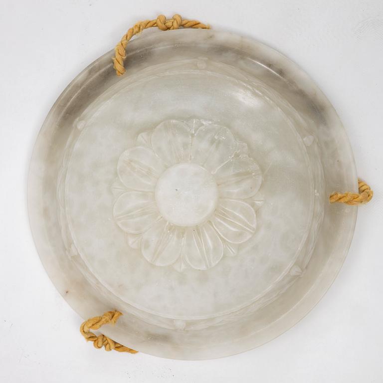 An alabaster ceiling lamp, 1920's.