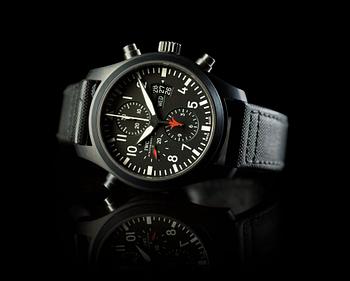 184. IWC - Pilot Double Chronograph Top Gun. Automatisk. Keramik/titan. 46mm.