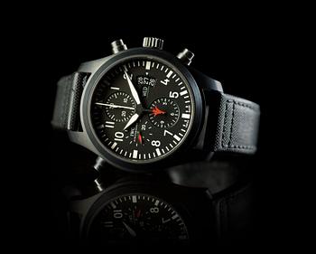 184. IWC - Pilot Double Chronograph Top Gun. Automatic. Ceramic / titanium. 46mm.