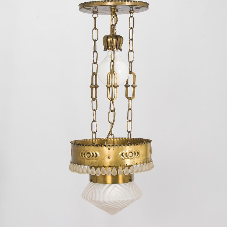 An early 20th century ceiling light.