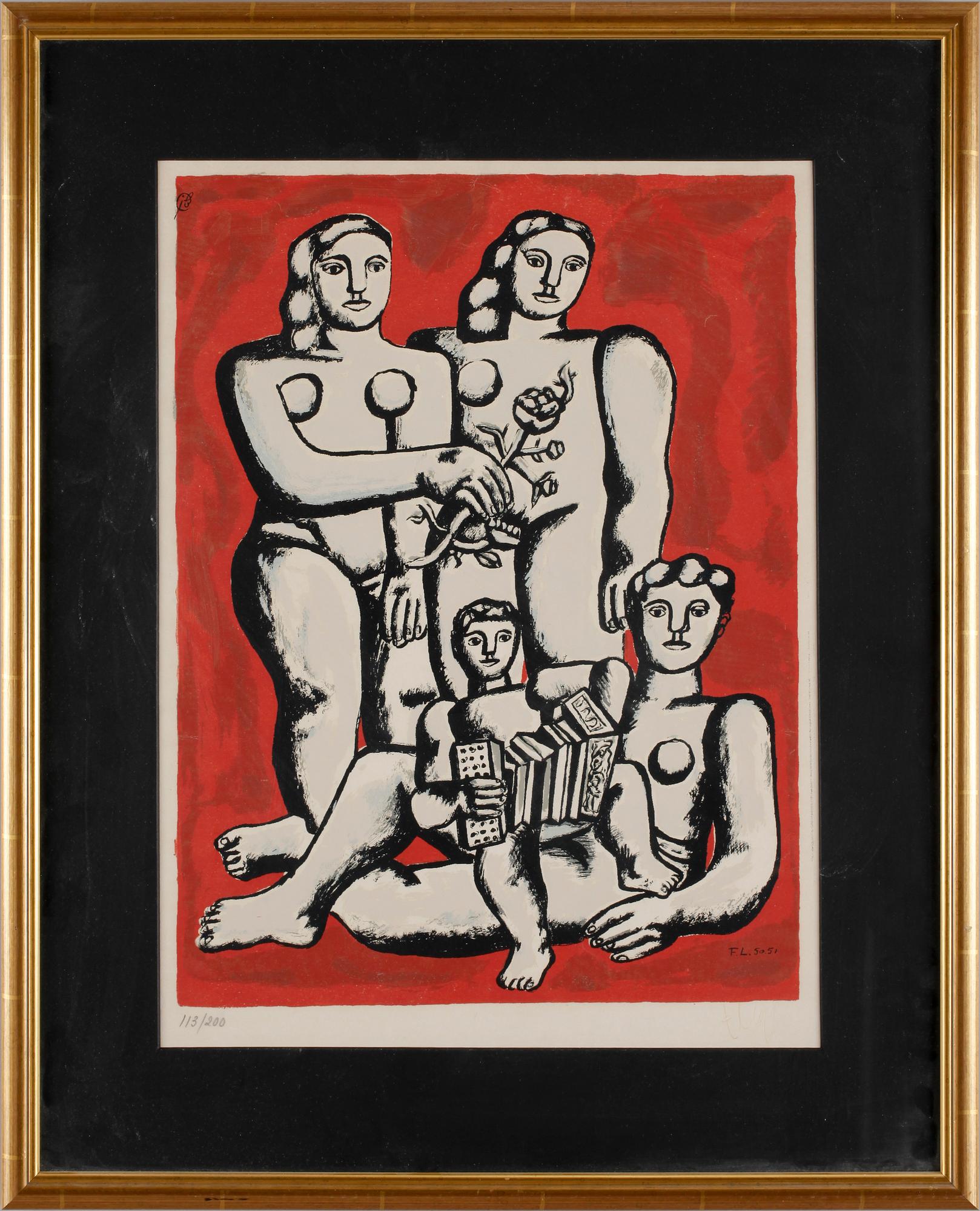 FERNAND LÉGER, efter, färgserigrafi. Sign med bläck. Numr 113/200.