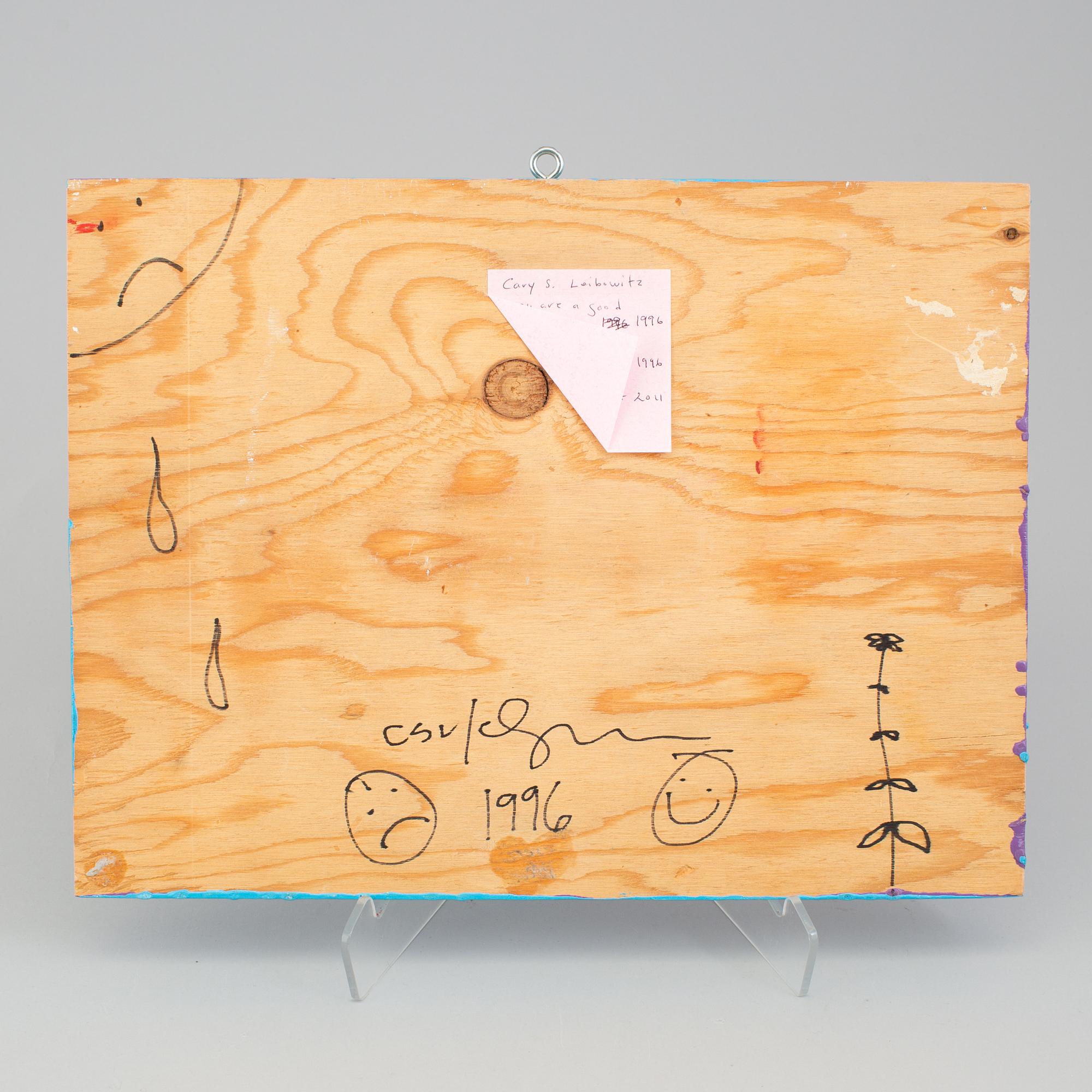 CARY S LEIBOWITZ, acrylic on wood, signed and dated 1996 on verso.