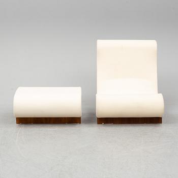 JØRN UTZON, an 'Aurora' esy chair and ottoman Trio Line, Denmark.