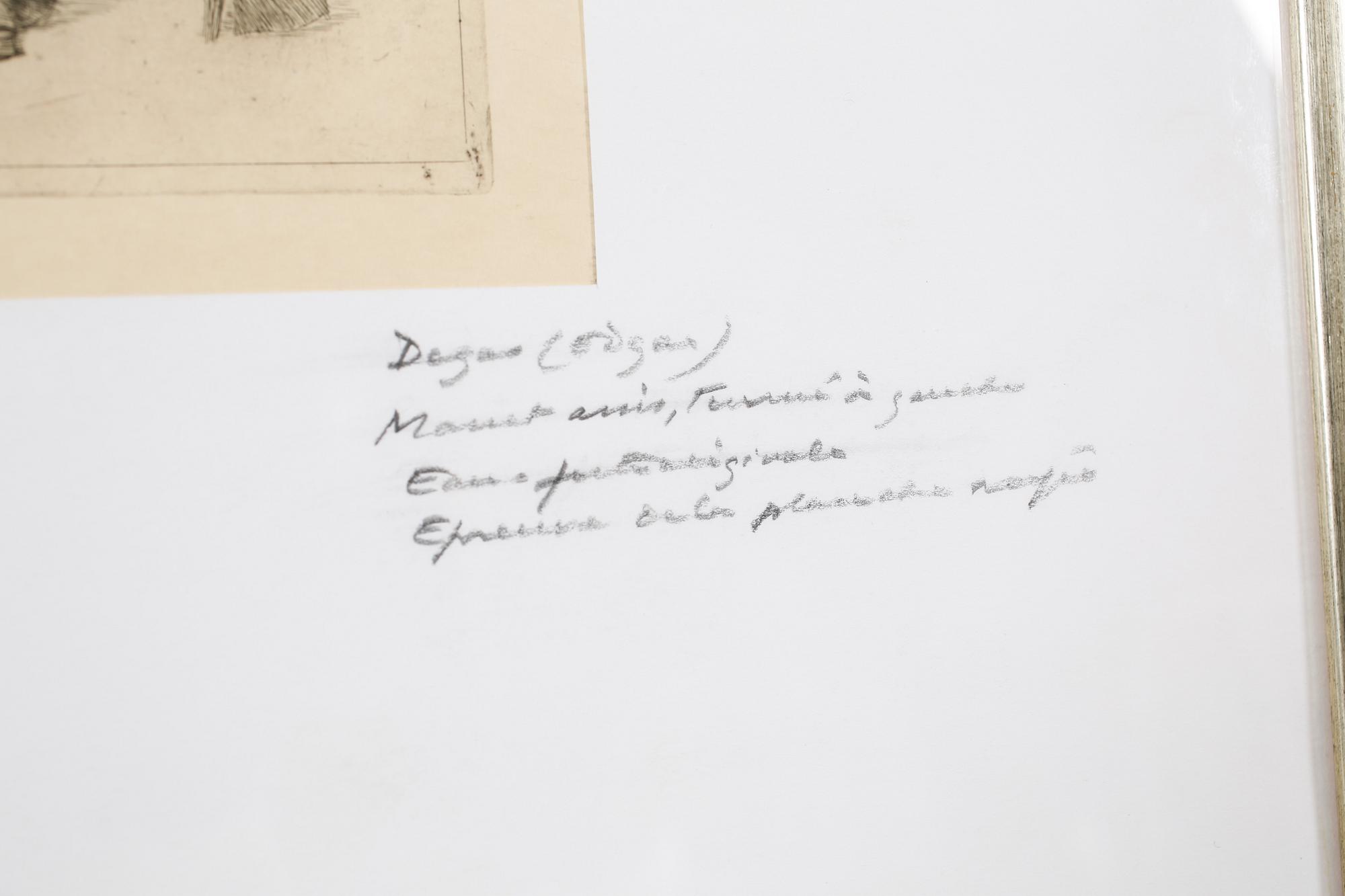 EDGAR DEGAS, etching, possibly posthumous print, not signed.