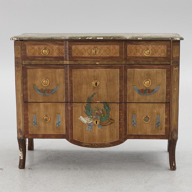 A Gustavian painted commode, late 18th century.