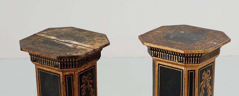 A pair of late 19th century pedestal cupboards.