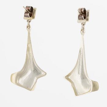 Björn Weckström, earrings, a pair, "Punk", silver. Lapponia 1995.