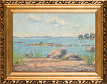 Elin Alfhild Nordlund, olja på pannå, signerad och daterad 1933.