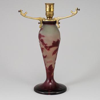 An Emile Gallé Art Nouveau cameo glass table lamp, Nancy, France.