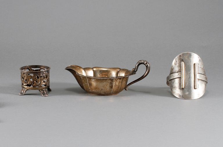 PARTI SILVER, 12 delar, bl a Danmark, 1900-talets första hälft/mitt, vikt 350 g.