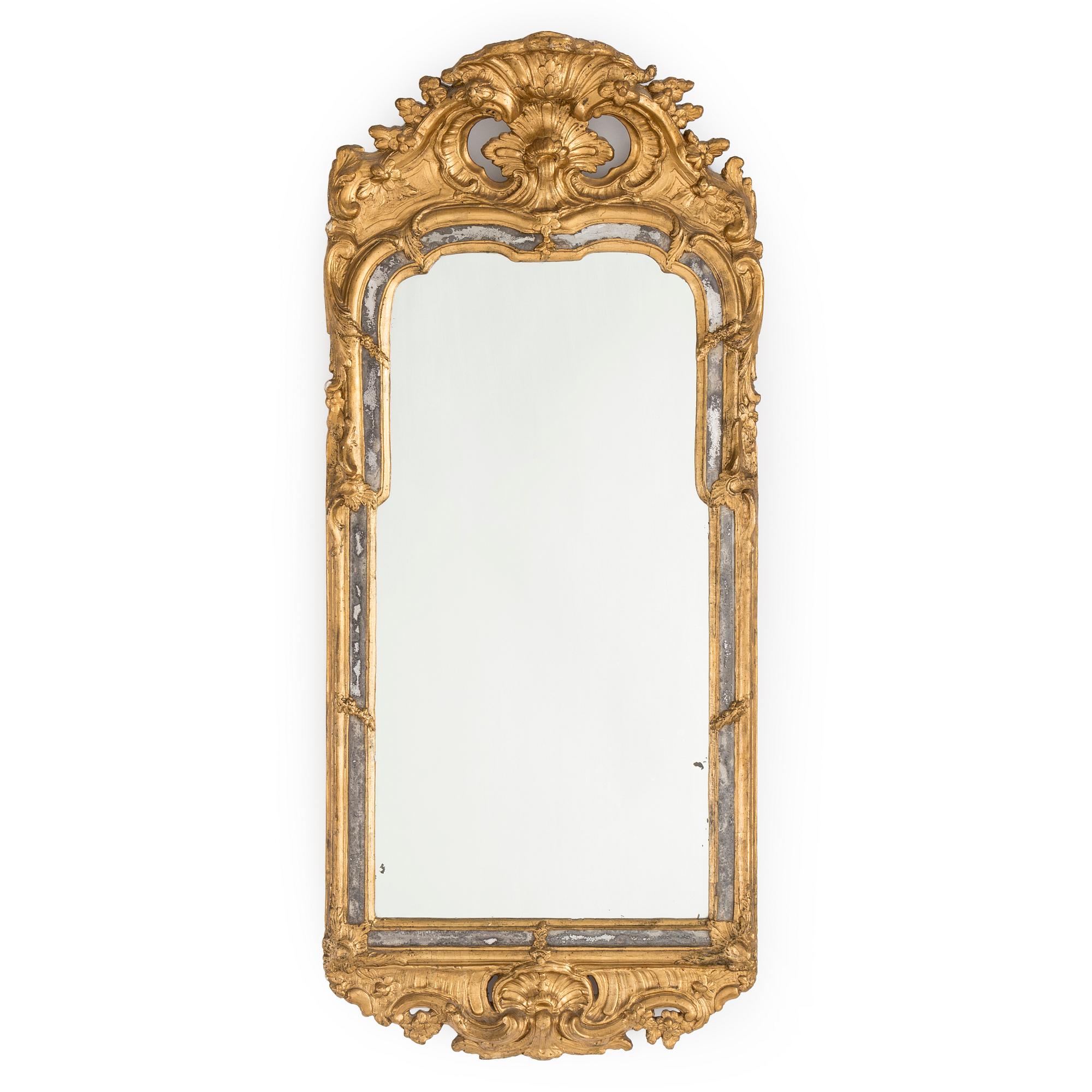 A mid 18th century rococo mirror.