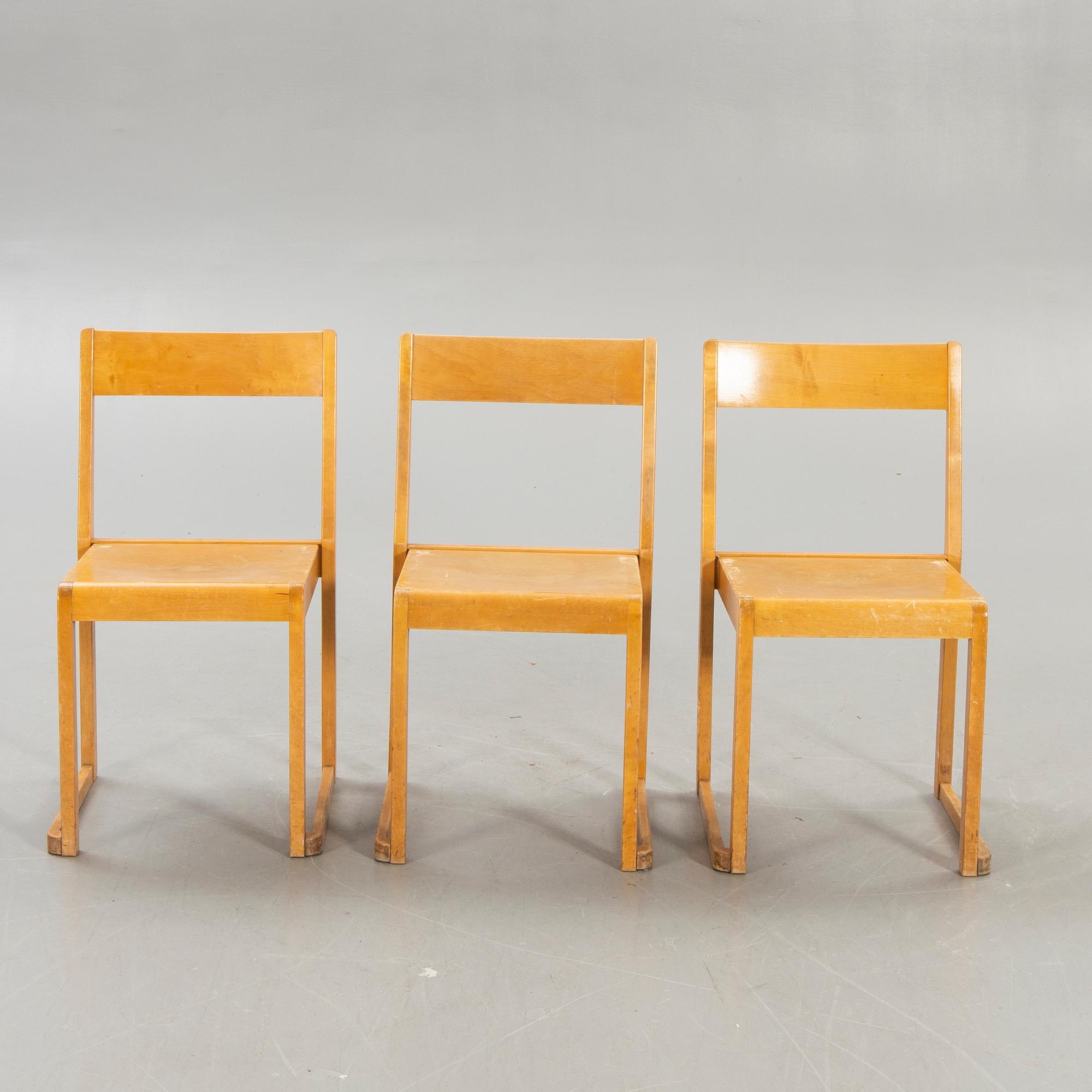Sven Markelius, chairs, 6 pcs, "Orchestra chair", mid-20th century.