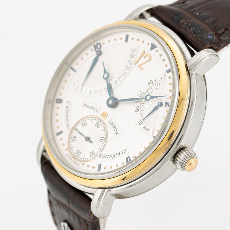 Maurice Lacroix, Masterpiece, Retrogade Calendrier Power reserve, armbandsur, 43 mm.