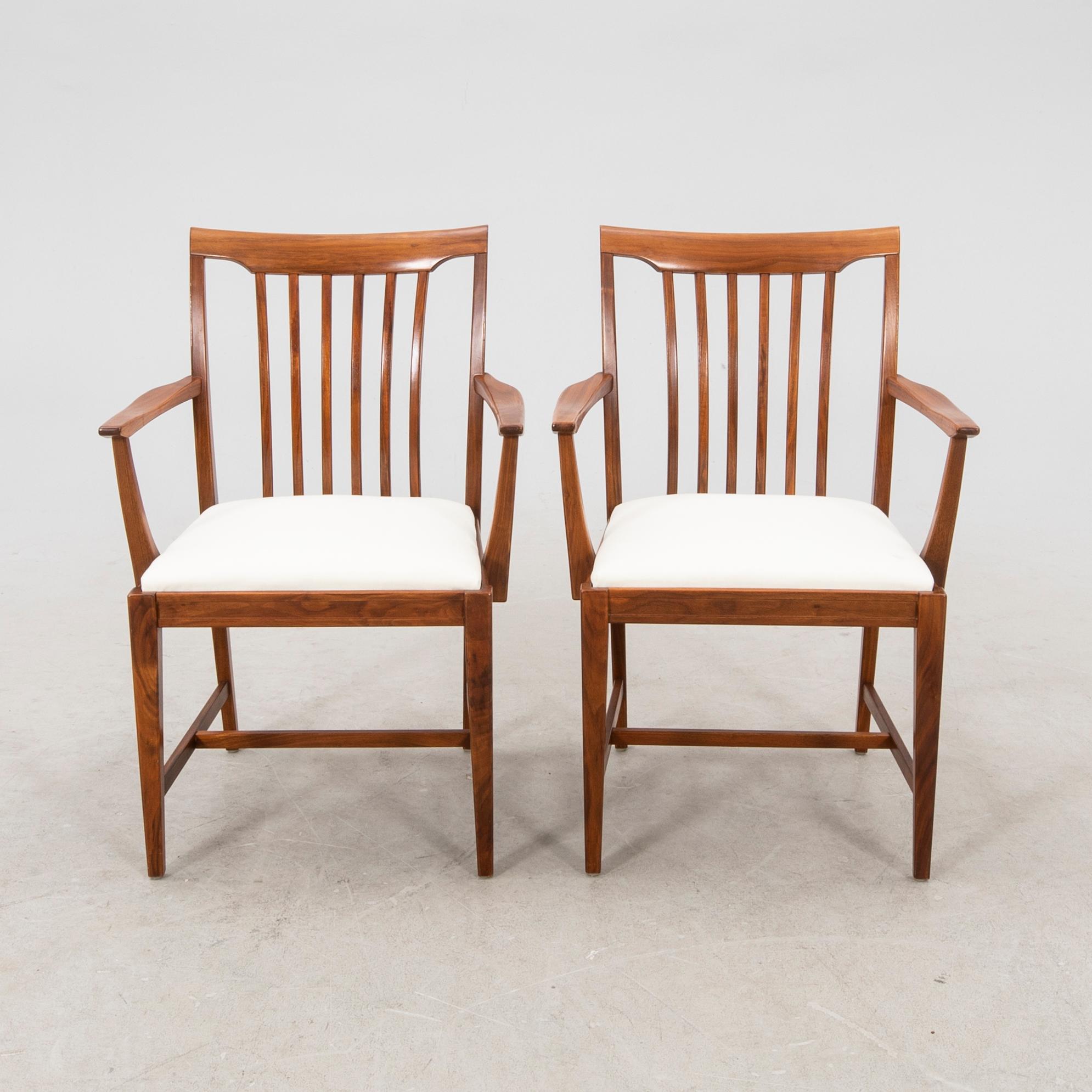 Svante Skogh, apiar of walnut "Vindö" armchairs.
