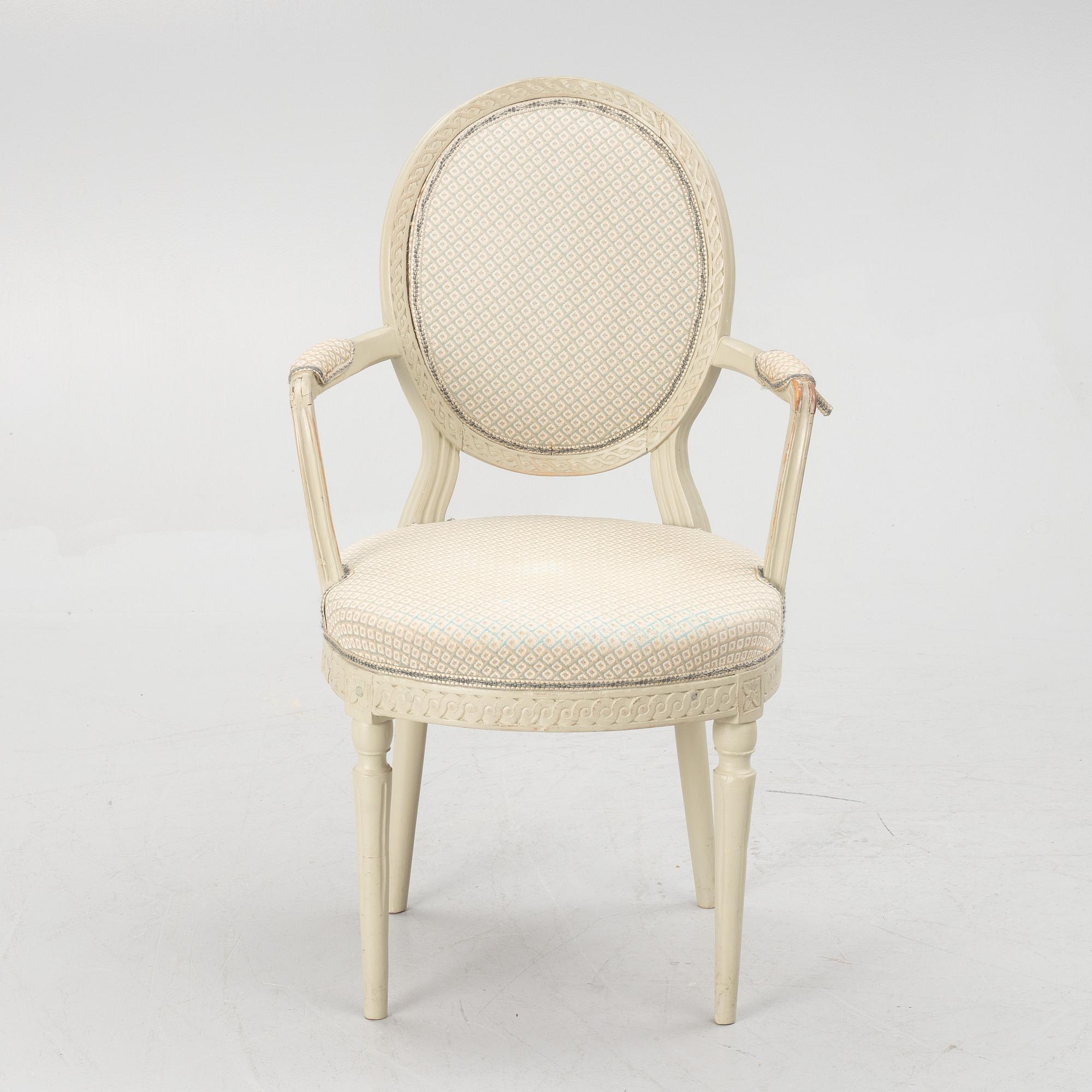 A Gustavian armchair, Sweden, end of the 18th century.