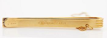 A 1960/70's tie-clip decorated with a carré-cut sapphire by Dupont, Paris.