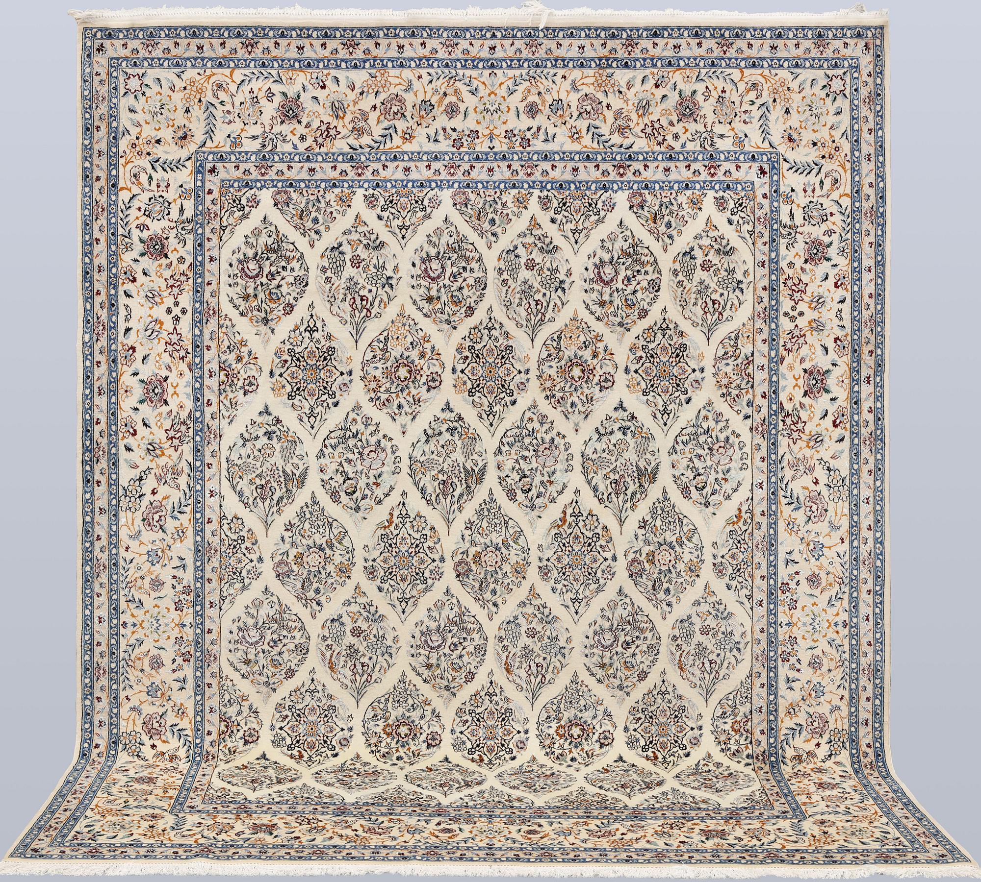 Matta, Nain, part silk, s.k. 6 LAA, ca 265 x 204 cm.