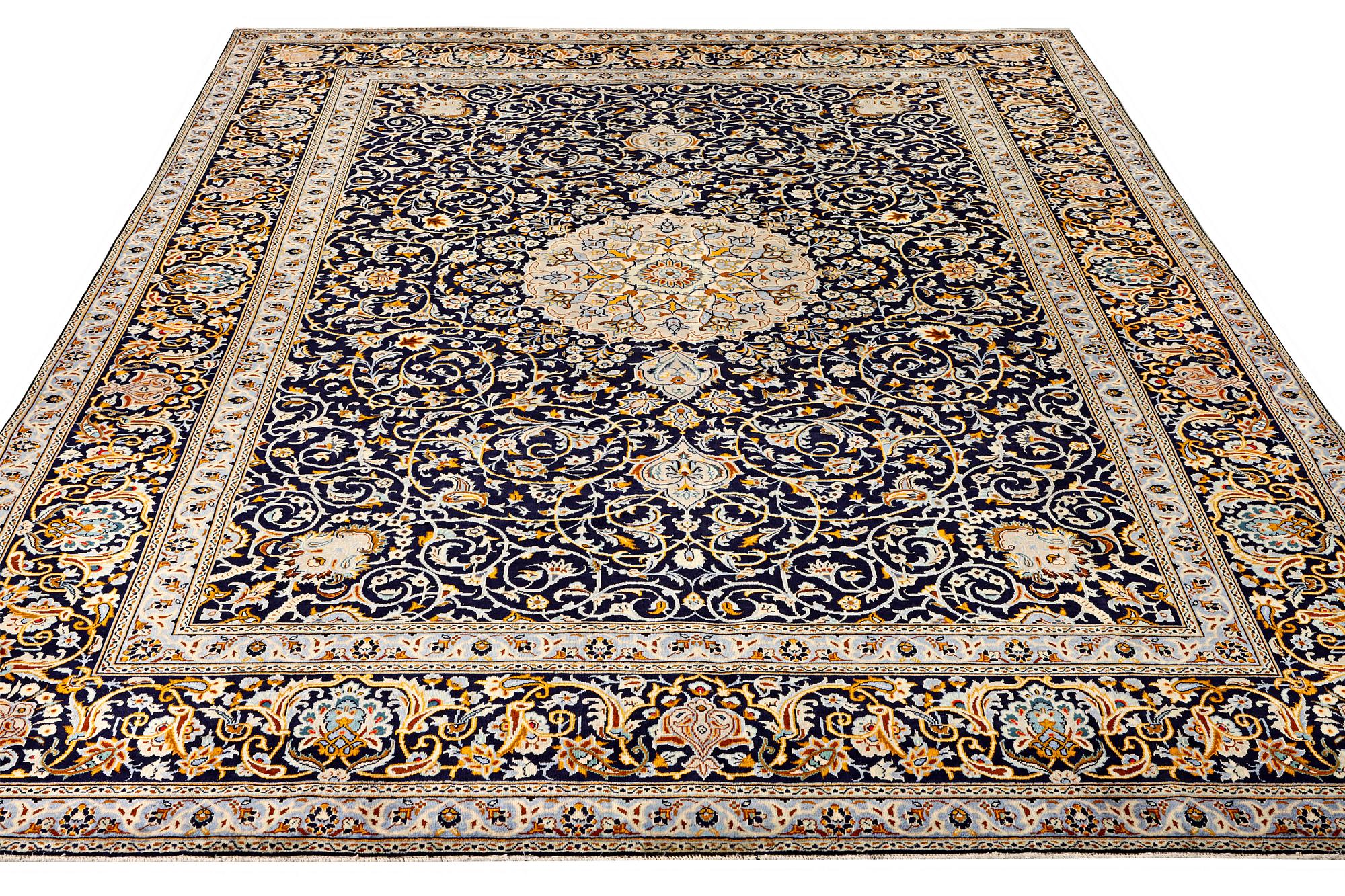A Kashan carpet, c. 383 x 310 cm.