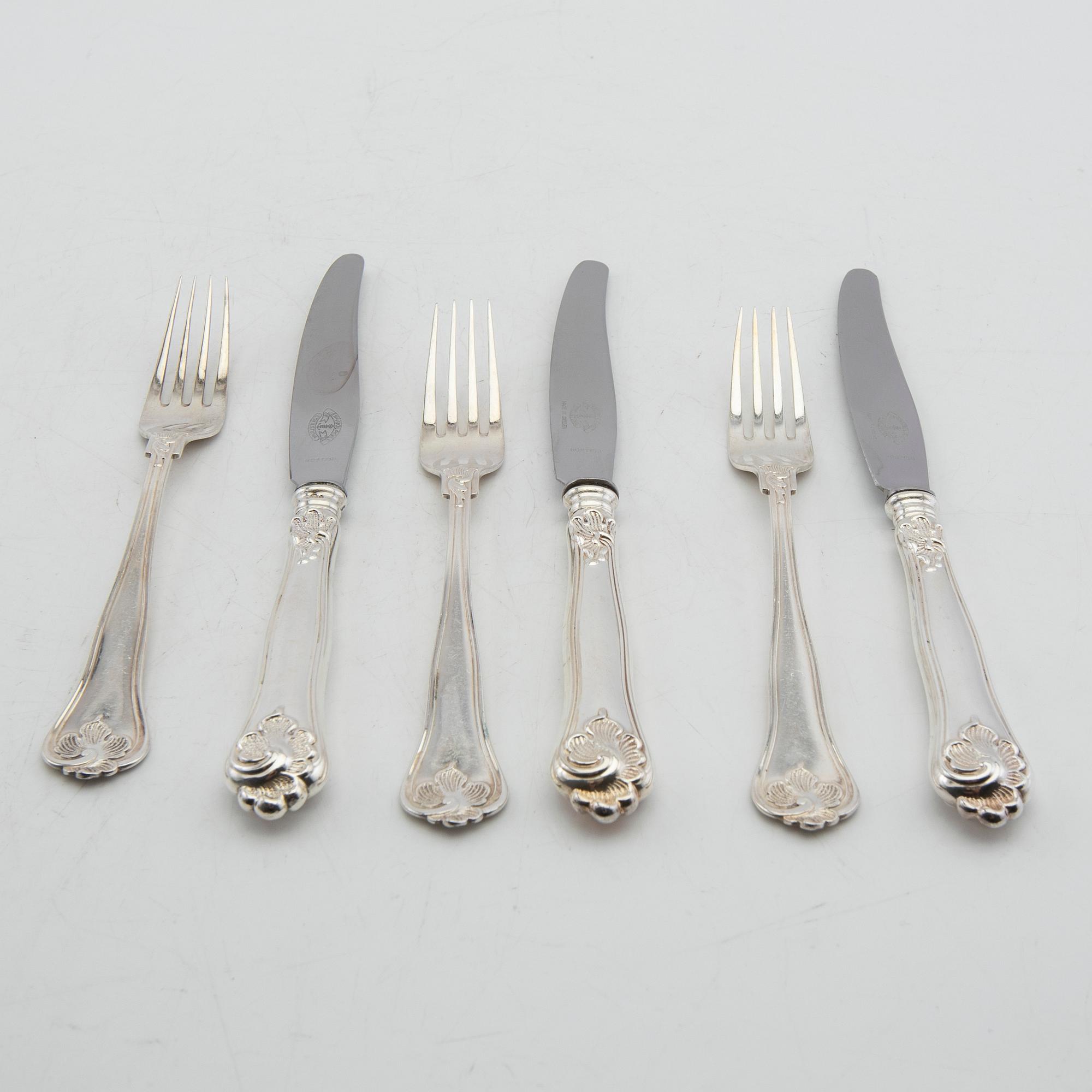 Bestick 23 dlr "Sachsisk" silver svenska importstämplar.