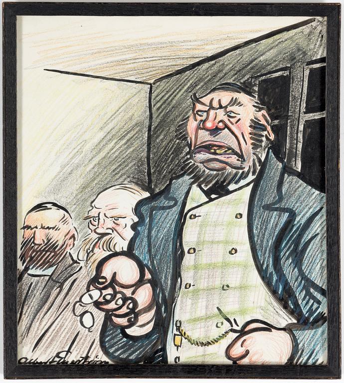 ALBERT ENGSTRÖM, Drawing, signed.