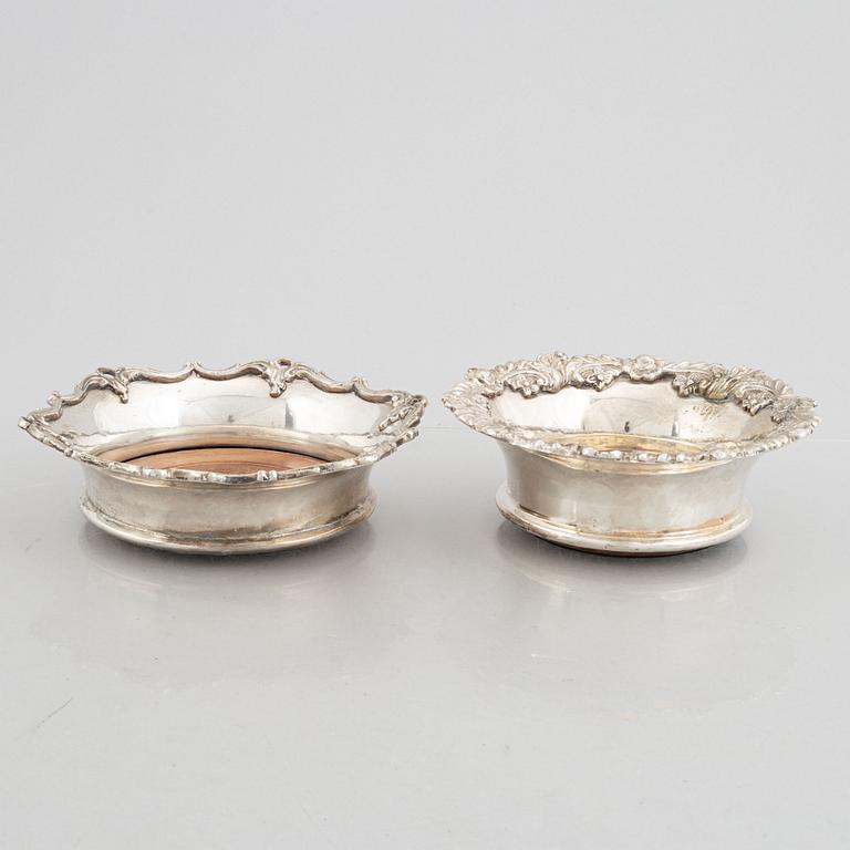 Coasters, 14 pcs, silver plate, 20th Century.