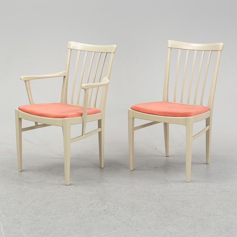 Carl Malmsten, a seven-piece 'Herrgården' dining suite, Bodafors, 1960.