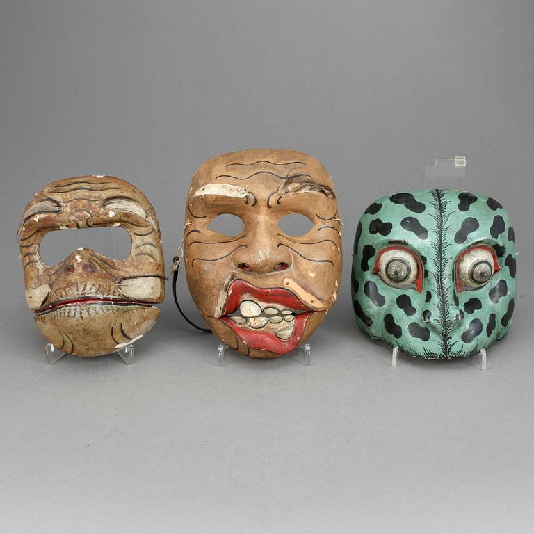 MASKER, 3 st, Japan, 1900-tal.
