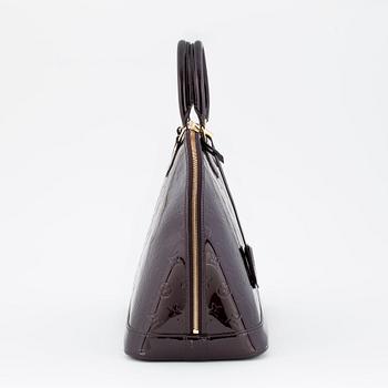 LOUIS VUITTON, a darkpurple "amarante" vernis top handle bag, "Alma".