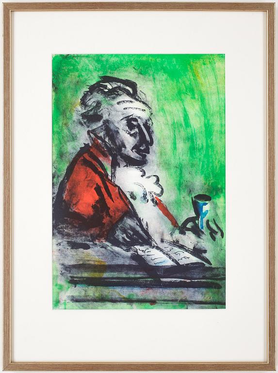 PETER DAHL, färglitografi, signerad.