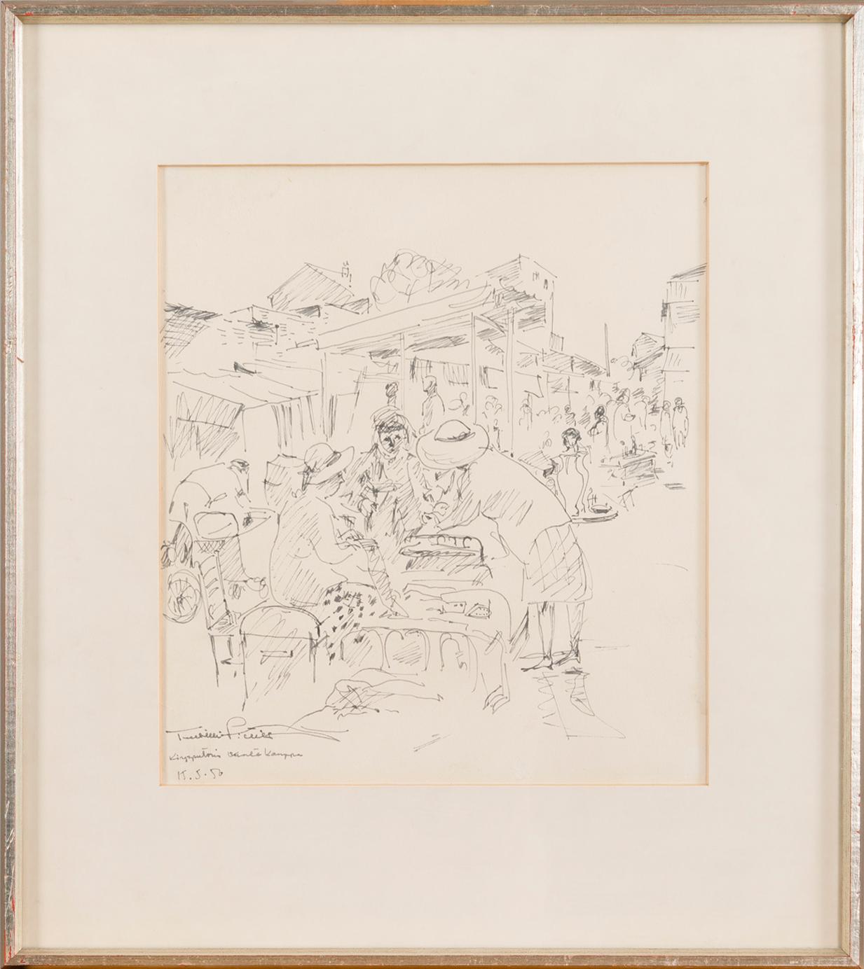 TUULIKKI PIETILÄ, teckningar, 4 st, signerade och daterade 15.5. 1950.