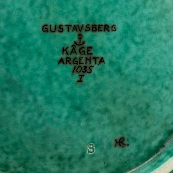 A stoneware 'Argenta' vase and dish by Wilhelm Kåge, Gustavsberg.