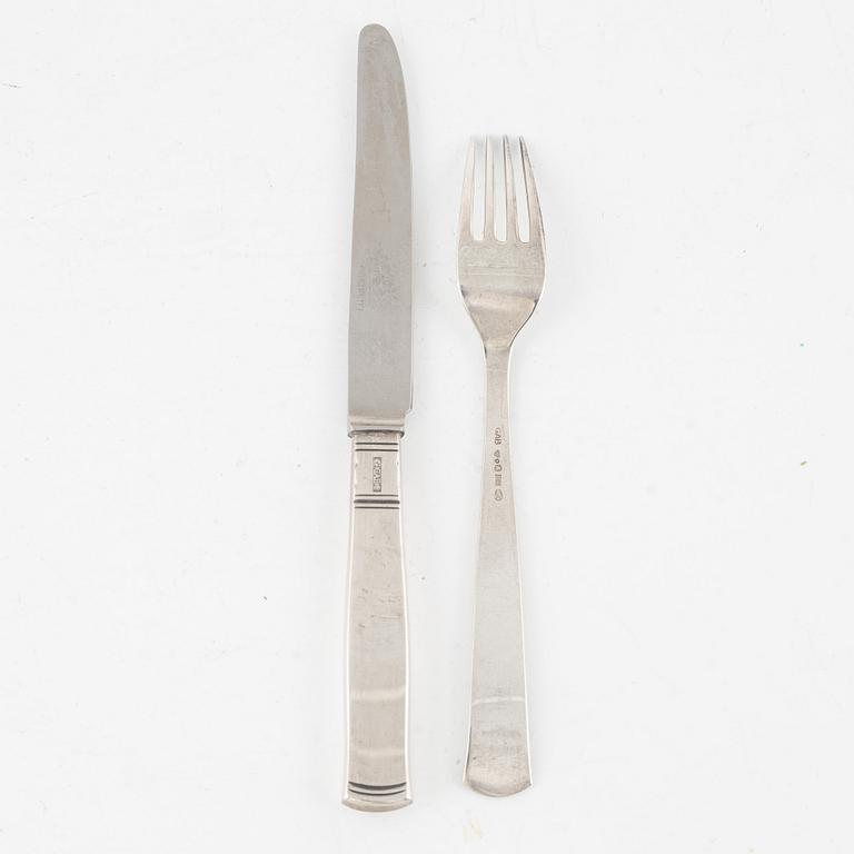 Jacob Ängman, sandwich cutlery, 24 pieces, silver, 'Rosenholm', GAB, Stockholm, some 1950.