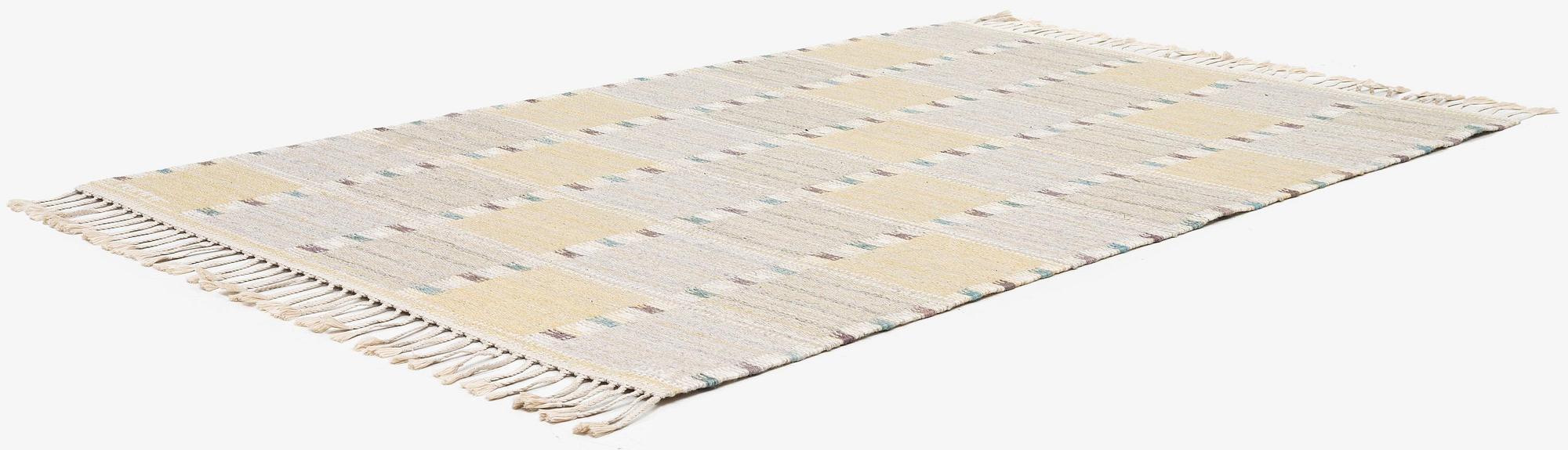 Barbro Nilsson, a carpet, 'Falurutan gul S', flat weave, c. 200 x 150 cm, signed AB MMF BN.
