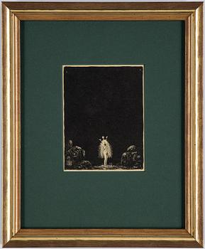 John Bauer, lithograph, from: "Troll", 1915. Signed J B in the print.