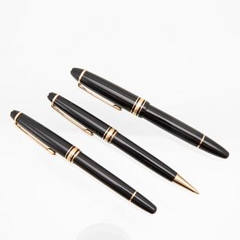 Montblanc, fountain pens 2 pcs and a ballpoint pen, Meisterstück.