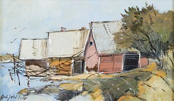 Olli Joki, "Fiskmagasiner" (Fishing huts).