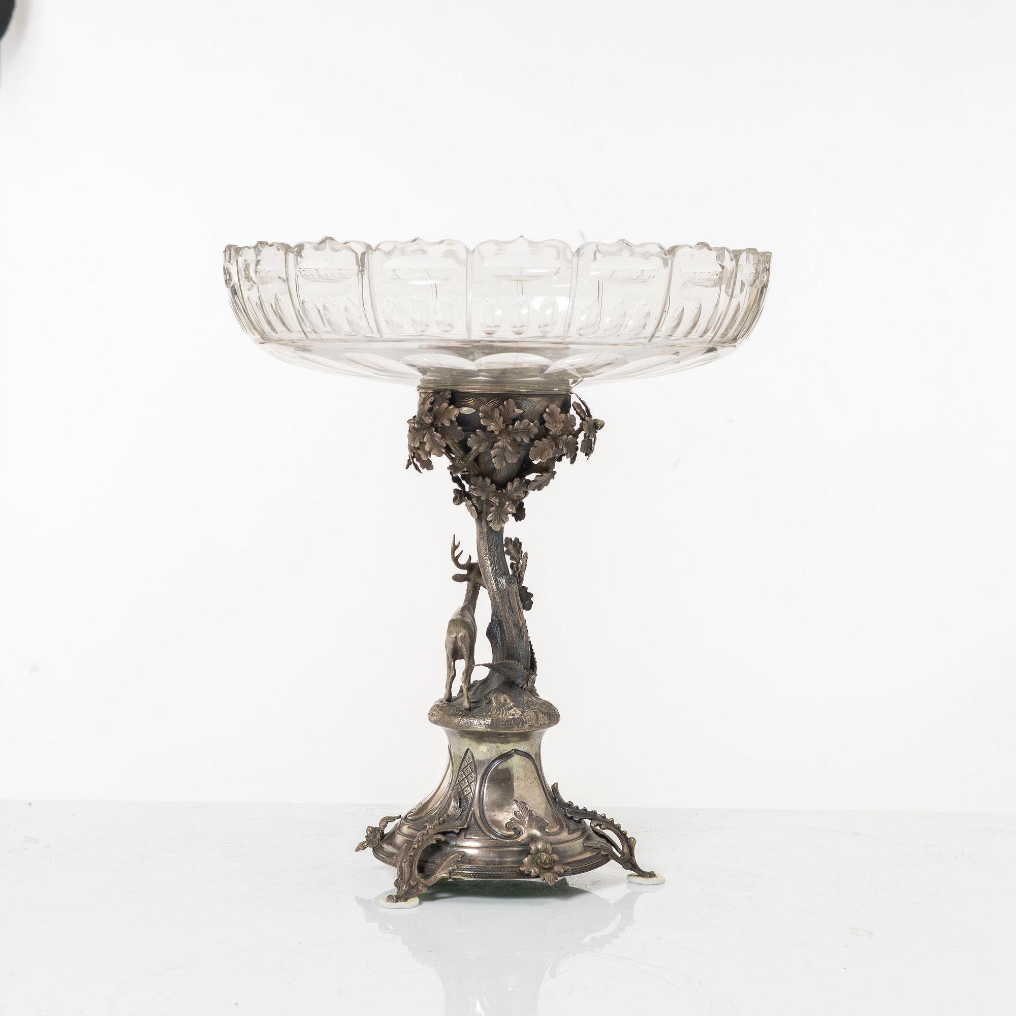 Essay bowl, silver and glass, circa 1900.