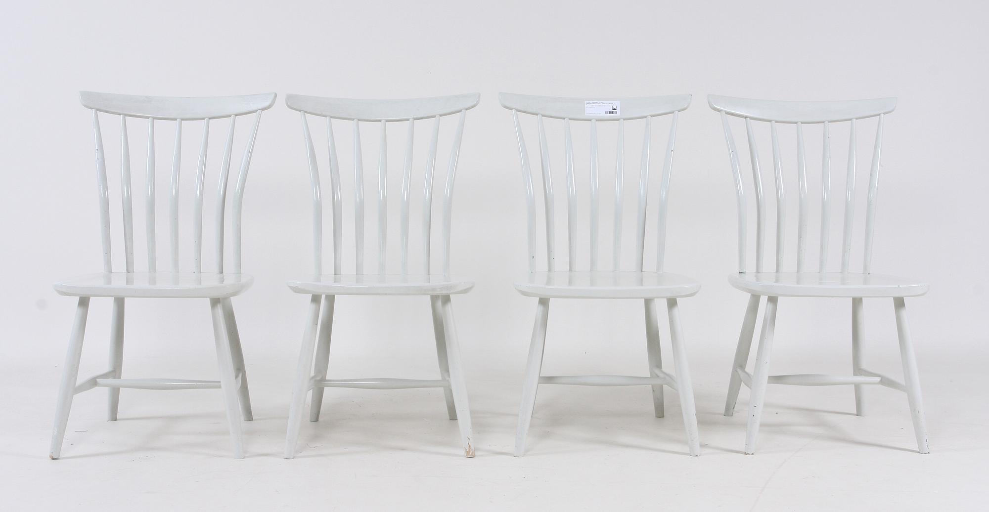 STOLAR, 4 st, "Åkerblomstolen", formgiven av Gunnar Eklöf m.fl., 1948.