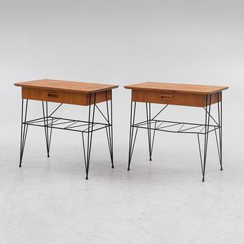 Bedside tables, a pair, Sweden, mid-20th century.