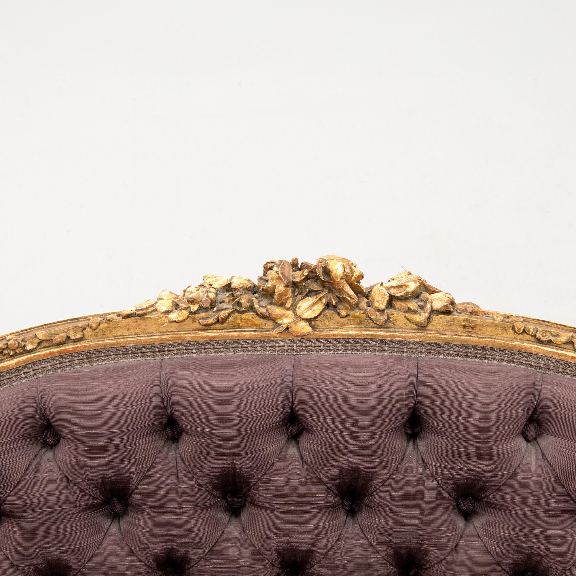 Sofa: Louis XV style, first half of the 20th century.