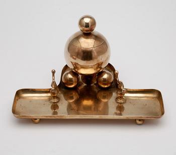 SKRIVBORDSET, 4 delar, mässing, Gusum.