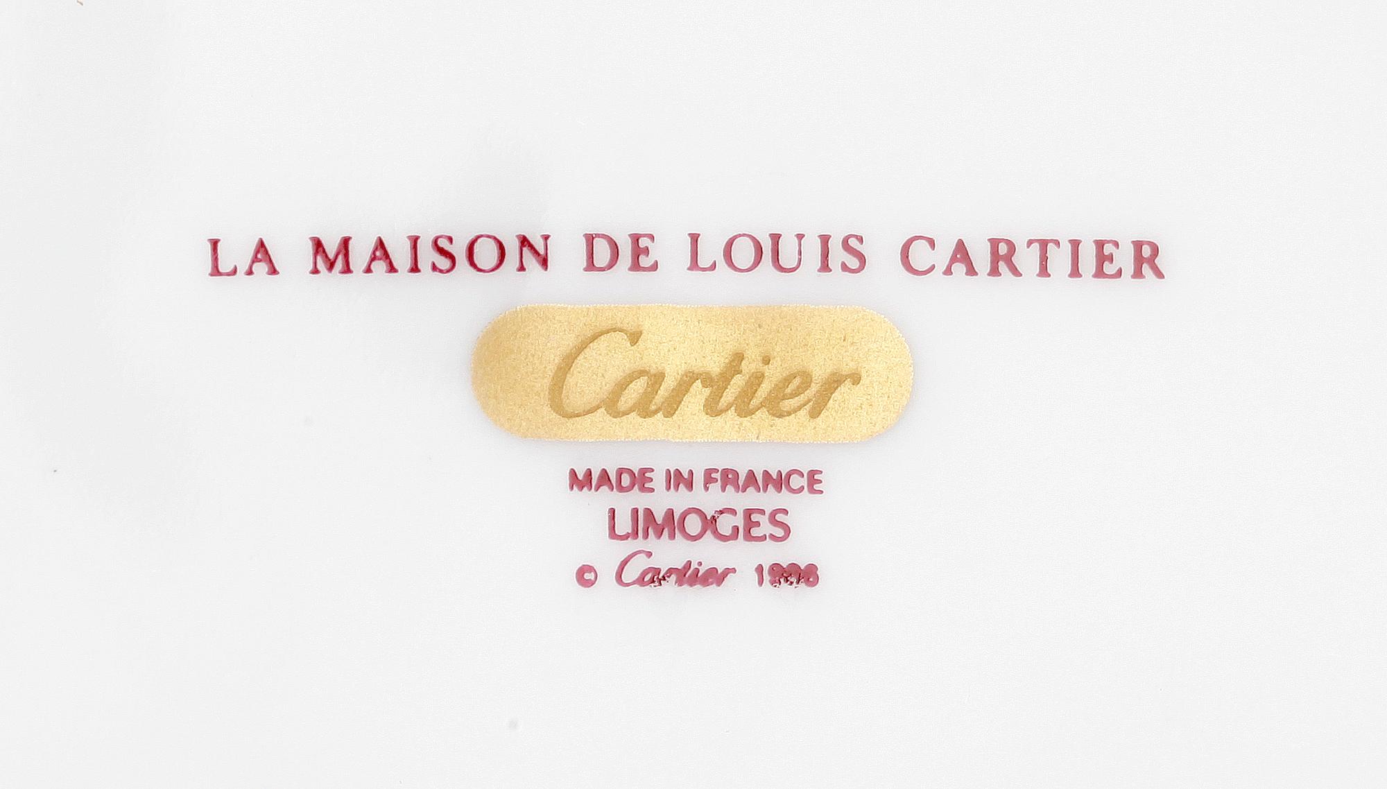SERVISDELAR, 19 st, porslin, för Cartier, Limoges, 1986.