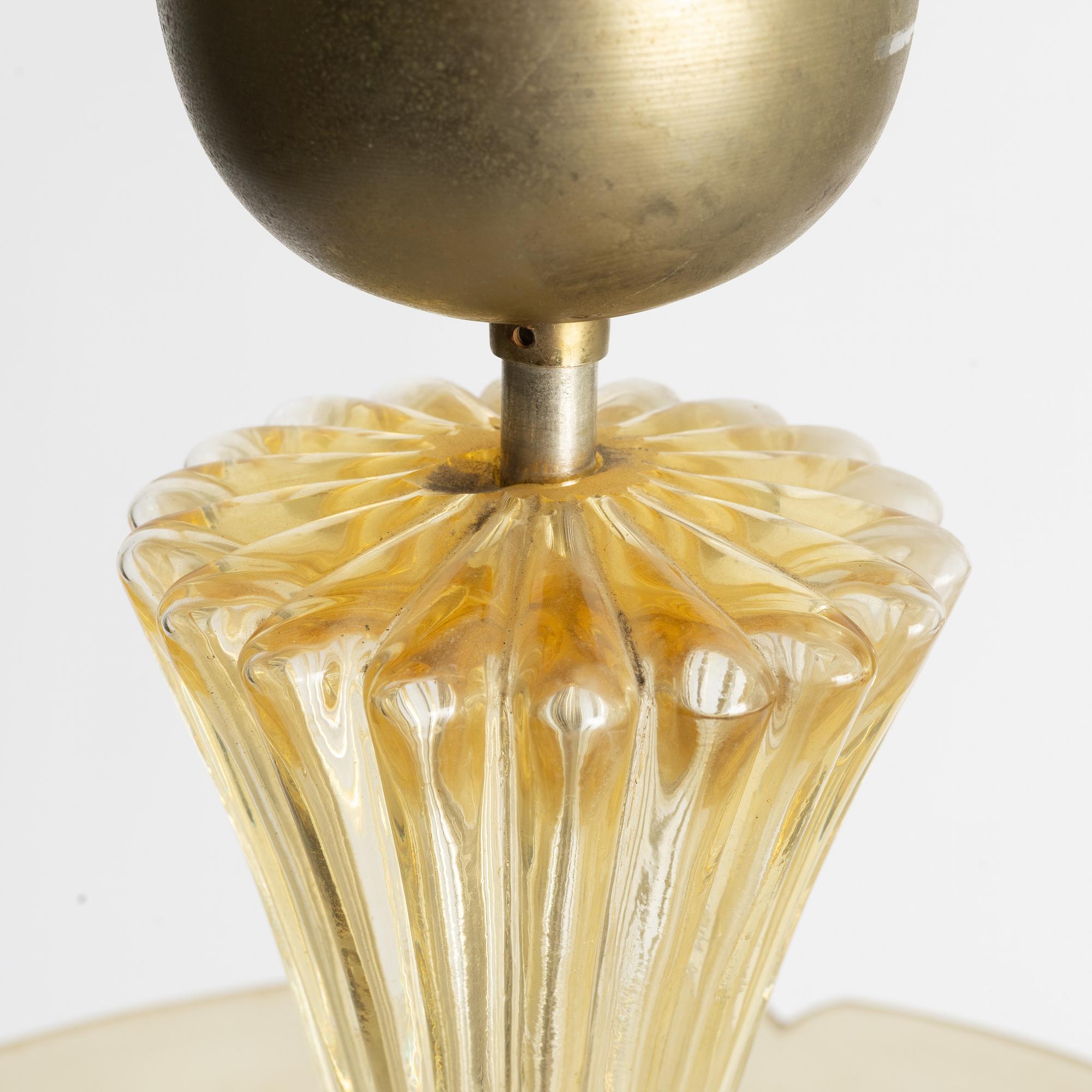 Fritz Kurz, A model KD 9775 Swedish Modern ceiling lamp, Orrefors, 1940s.