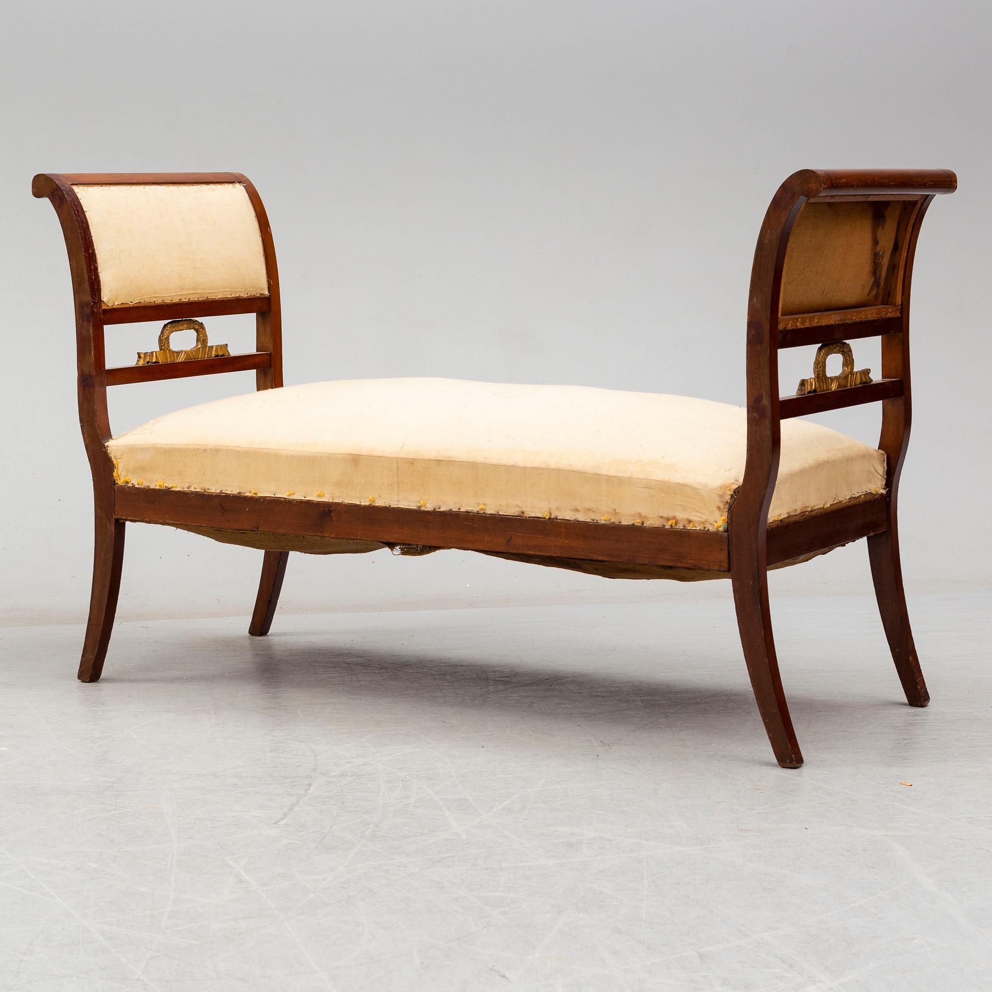 A Swedish bench, formerly owned by the Swedish Royal family, Bernadotte, second half of the 19th century.