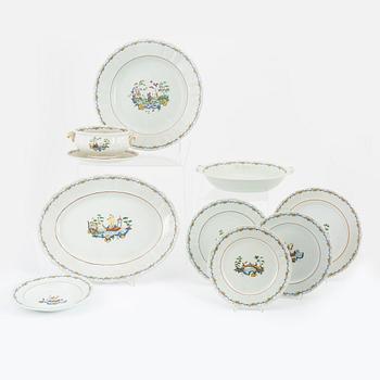 Matservis, flintgods, 85 delar,  "Mahjong", Rörstrand, 1900-talets första hälft.