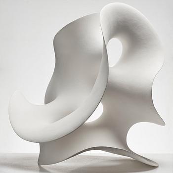 Eva Hild, a white stoneware sculpture, "Loop 649", Sweden 2005.