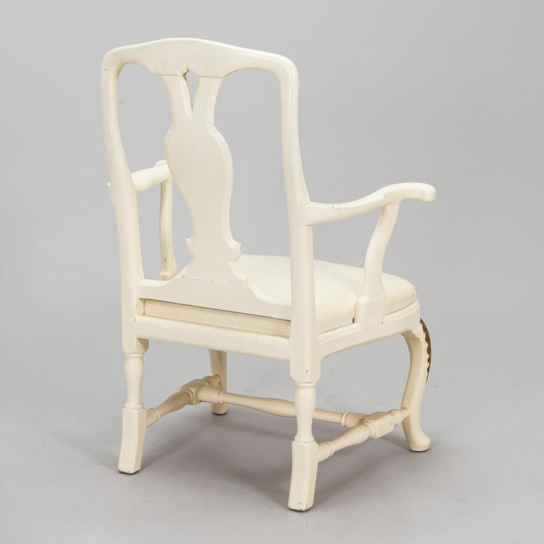 A mid 18th century baroque/ rococo armchair.